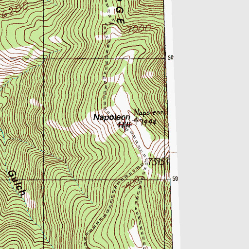 Topographic Map of Napoleon Hill, ID