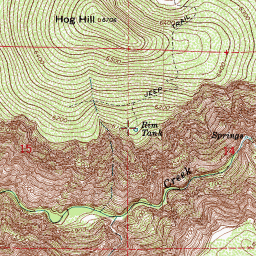 Topographic Map of Rim Tank, AZ