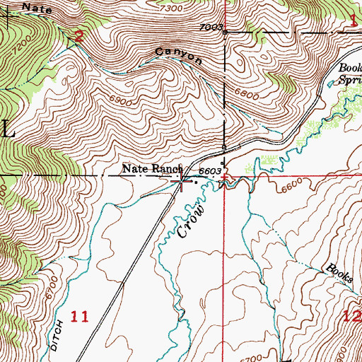 Topographic Map of Nate Ranch, ID