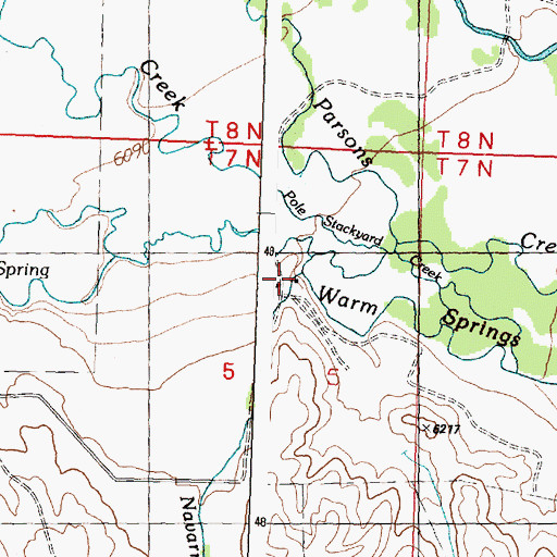 Topographic Map of Navarre Creek, ID