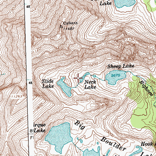 Topographic Map of Neck Lake, ID