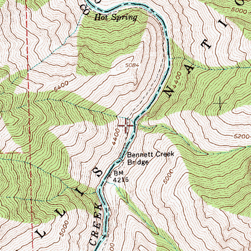 Topographic Map of Ned Creek, ID