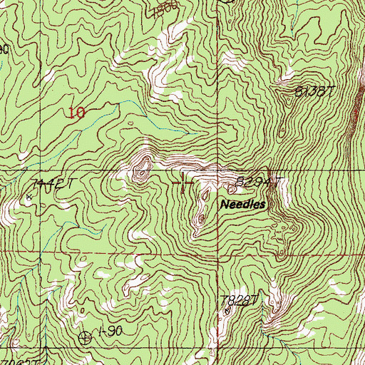 Topographic Map of Needles, ID