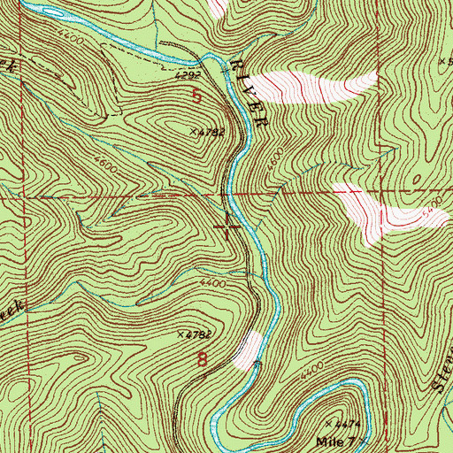 Topographic Map of Nellies Basin Creek, ID