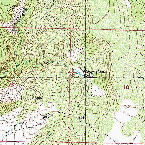 Topographic Map of Ring Cone Tank, AZ