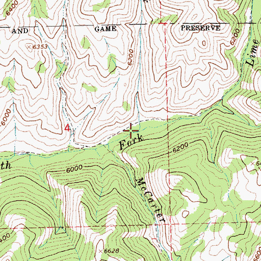 Topographic Map of Nettle Creek, ID