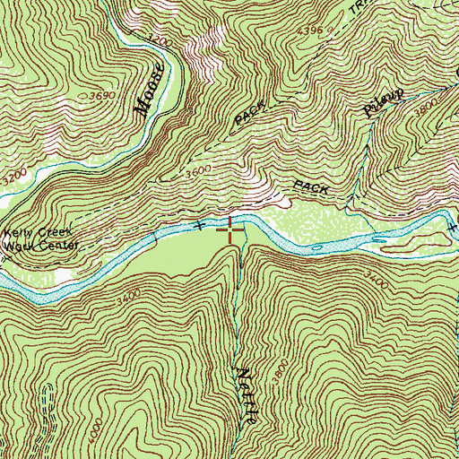 Topographic Map of Nettle Creek, ID
