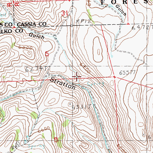 Topographic Map of Nevada Gulch, ID