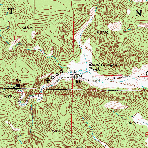 Topographic Map of Road Canyon Dam, AZ