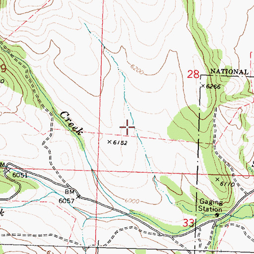 Topographic Map of New Canyon Creek, ID