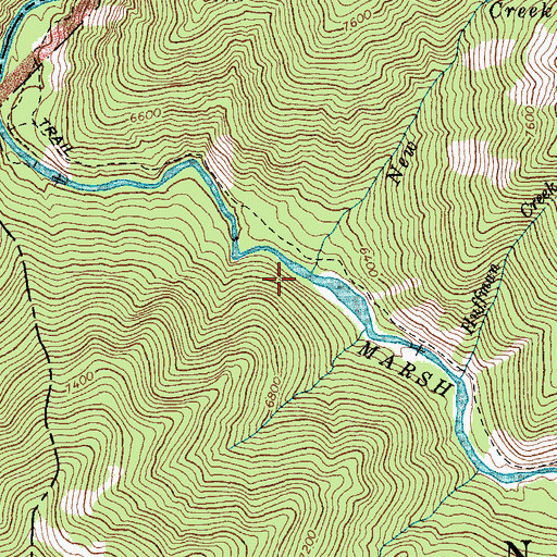 Topographic Map of New Creek, ID