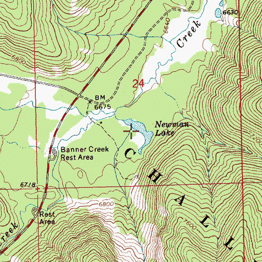 Topographic Map of Newman Lake, ID