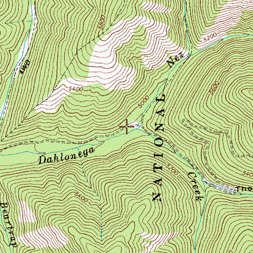 Topographic Map of Nez Perce Creek, ID