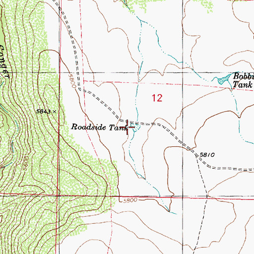 Topographic Map of Roadside Tank, AZ