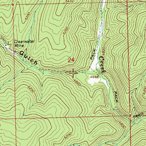 Topographic Map of Niagara Gulch, ID