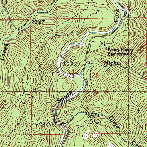 Topographic Map of Nickel Creek, ID