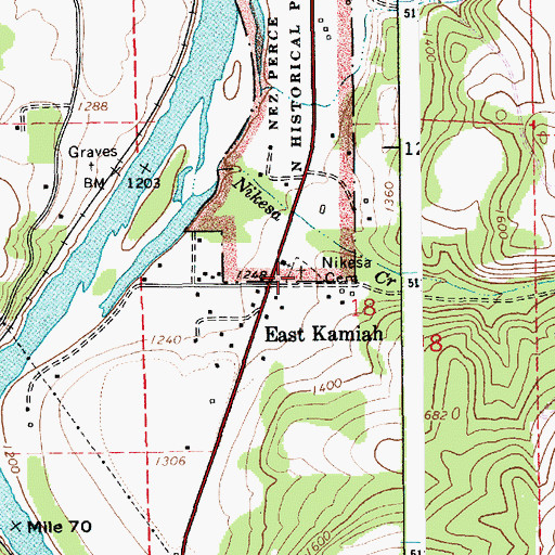 Topographic Map of Nikesa Cemetery, ID