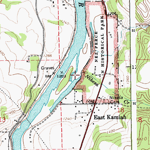 Topographic Map of Nikesa Creek, ID