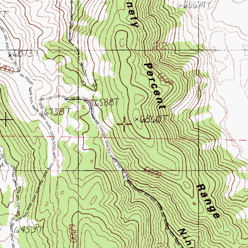 Topographic Map of Ninety Percent Range, ID