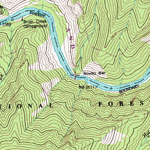Topographic Map of Nixon Bar, ID