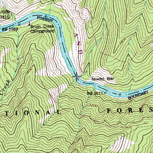 Topographic Map of Nixon Creek, ID