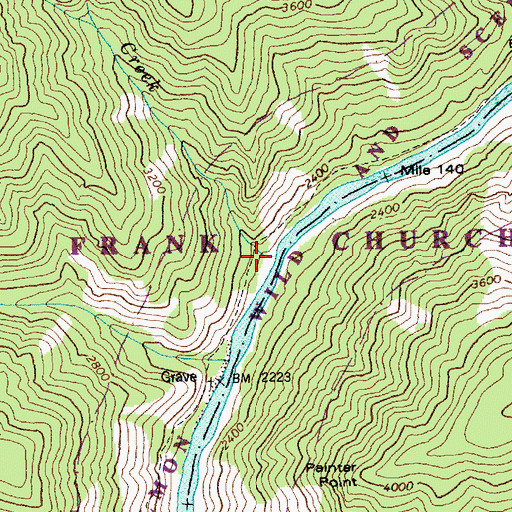 Topographic Map of No Man Creek, ID