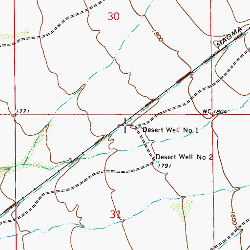 Topographic Map of Desert Well Number One, AZ