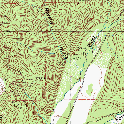 Topographic Map of Nocelly Gulch, ID