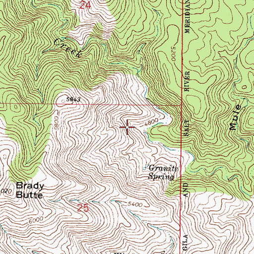 Topographic Map of Rocky Spring, AZ