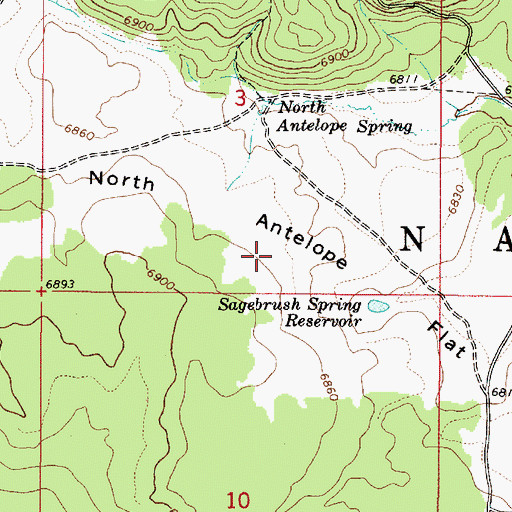 Topographic Map of North Antelope Flat, ID