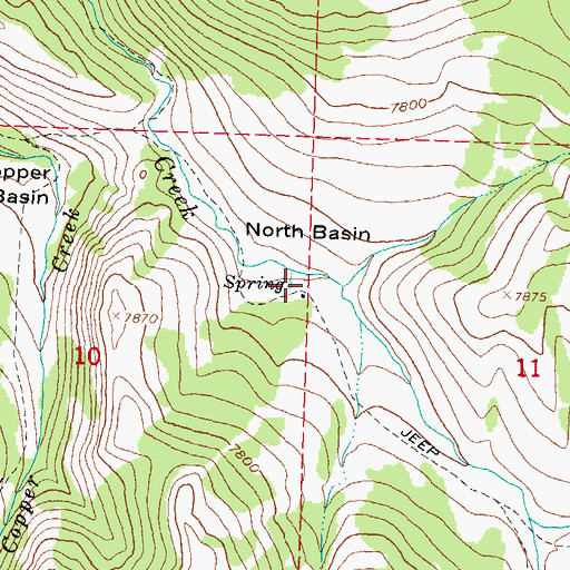 Topographic Map of North Basin, ID