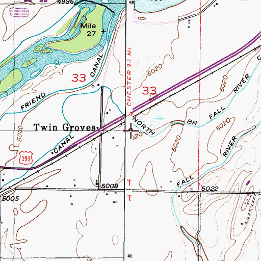 Topographic Map of North Branch Fall River Canal, ID