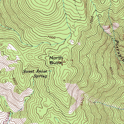 Topographic Map of North Butte, ID