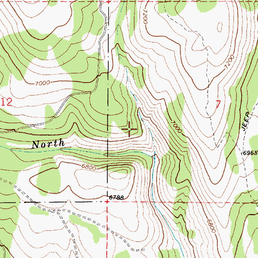 Topographic Map of North Canyon, ID