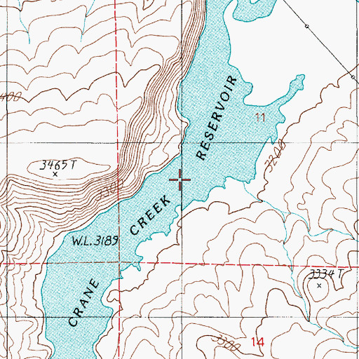 Topographic Map of North Crane Creek, ID