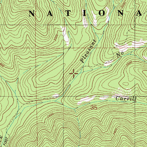 Topographic Map of North Creek, ID