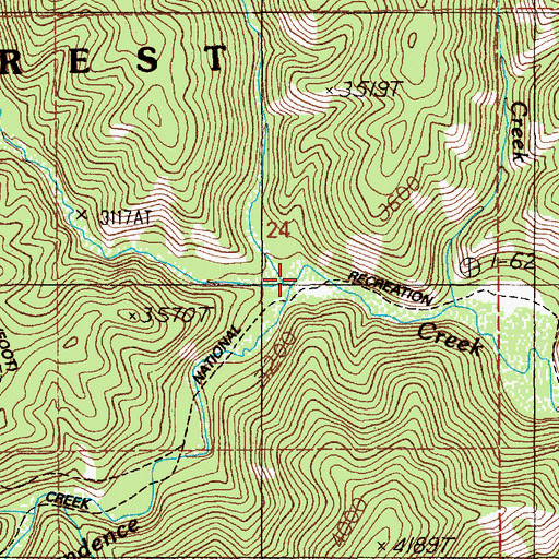 Topographic Map of North Creek, ID
