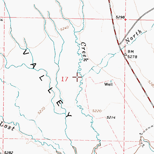 Topographic Map of North Creek, ID