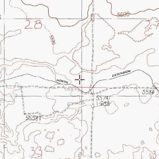 Topographic Map of North Extension Canal, ID