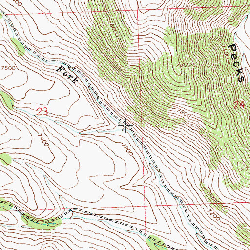 Topographic Map of North Fork Sage Creek, ID