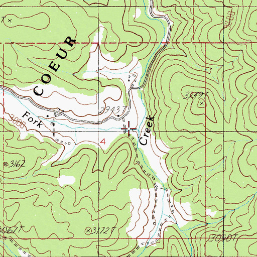 Topographic Map of North Fork Alder Creek, ID