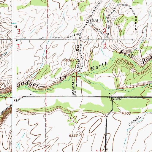 Topographic Map of North Badger Creek, ID