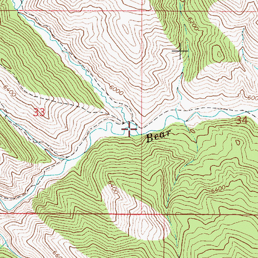 Topographic Map of North Fork Bear Creek, ID
