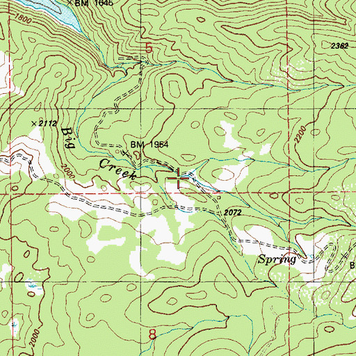 Topographic Map of North Fork Big Creek, ID