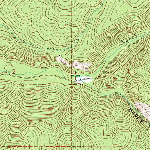 Topographic Map of North Fork Big Creek, ID