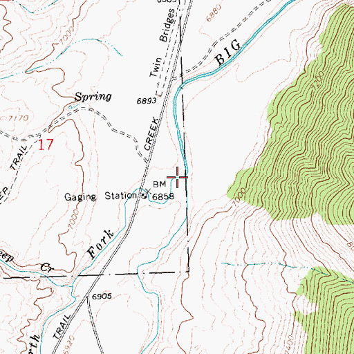 Topographic Map of North Fork Big Lost River, ID