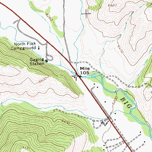 Topographic Map of North Fork Big Wood River, ID