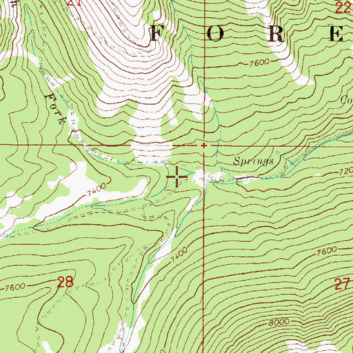 Topographic Map of North Fork Bloomington Creek, ID