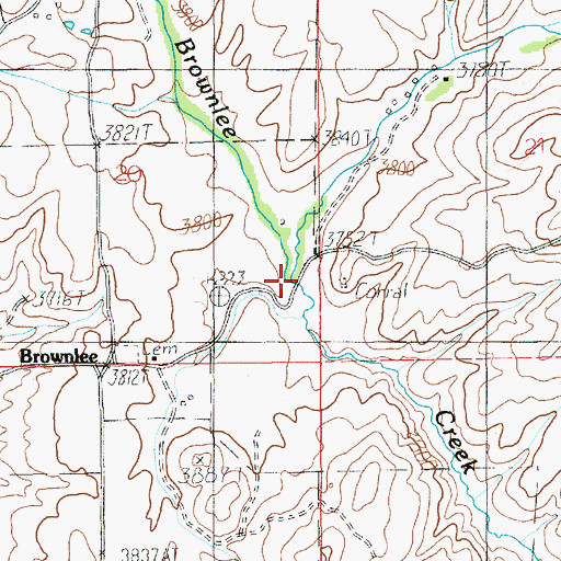 Topographic Map of North Fork Brownlee Creek, ID