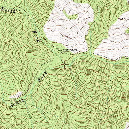 Topographic Map of North Fork Brush Creek, ID